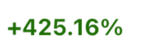 Sales up 425.16 percent over the previous period.